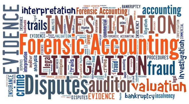 Forensic Accounting in word collage