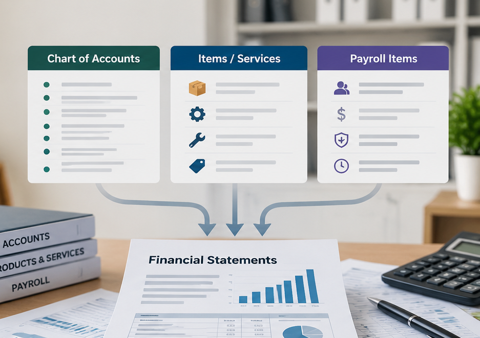 1 chart of account items services payroll finance