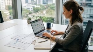woman in finance security