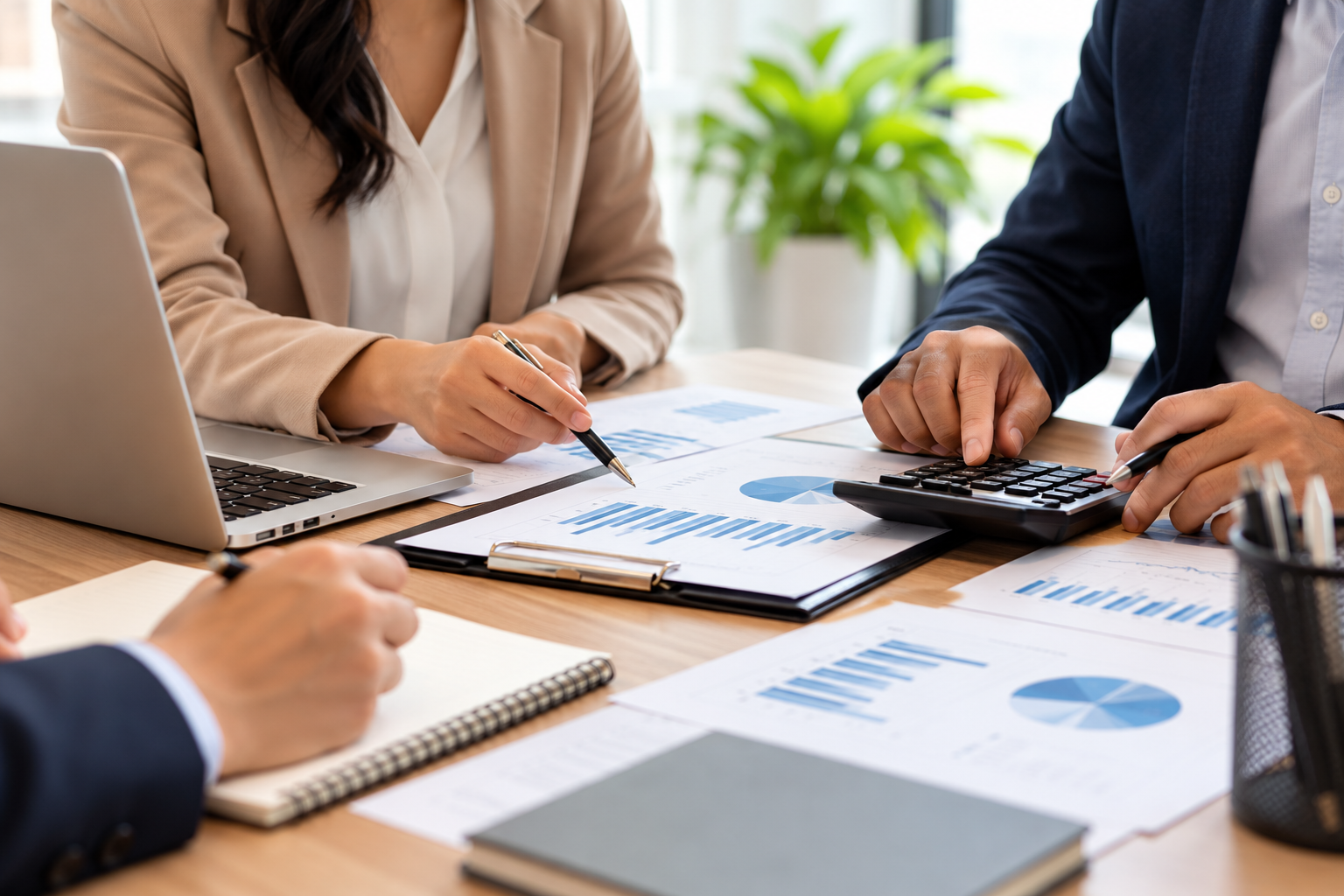 Collaborative Finance Meeting with Charts